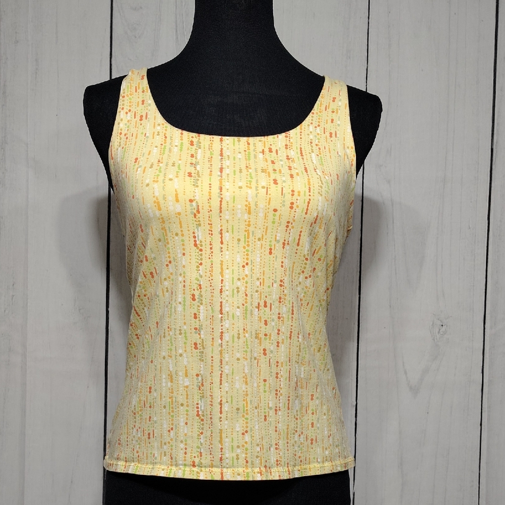 Chic Yellow Patterned Tank Top